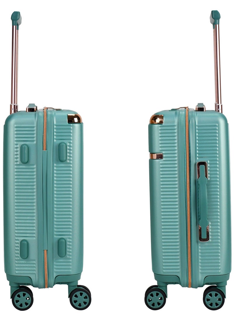 SENATOR Hard Case Carry On Luggage Trolley For Unisex ABS Lightweight 4 Double Wheeled Suitcase With Built In TSA Type Lock A5123 Light Green - Image 3